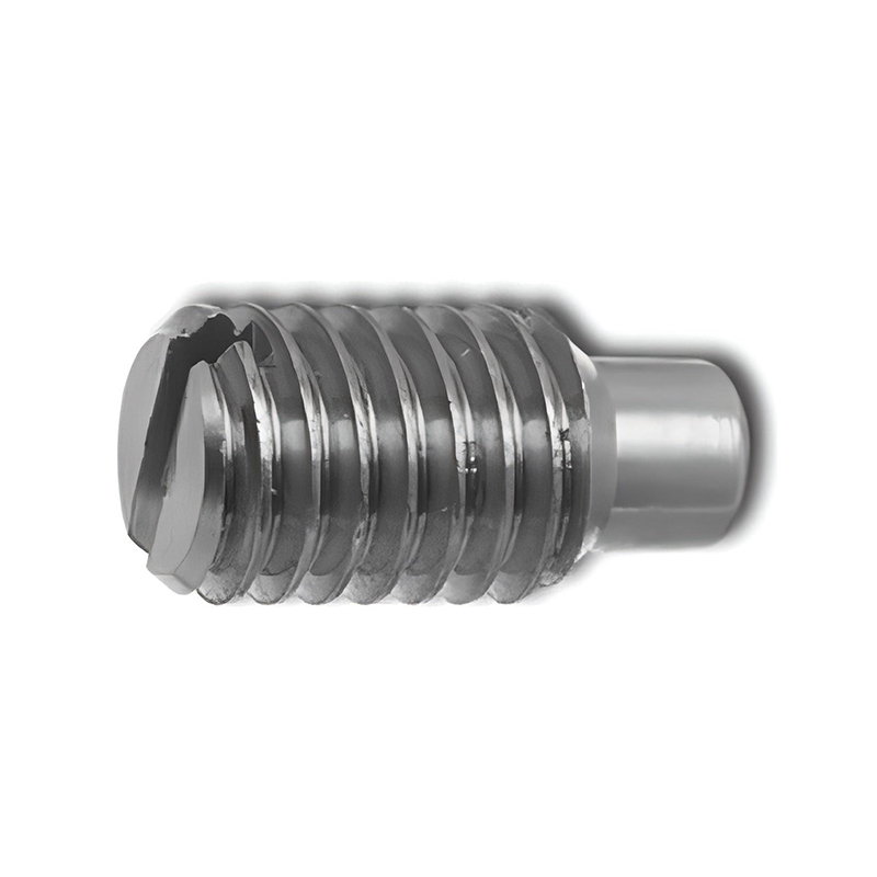 DIN 417 M5* 10 Tornillo de bloqueo de ajuste, ranura recta, cabeza plana, acero 