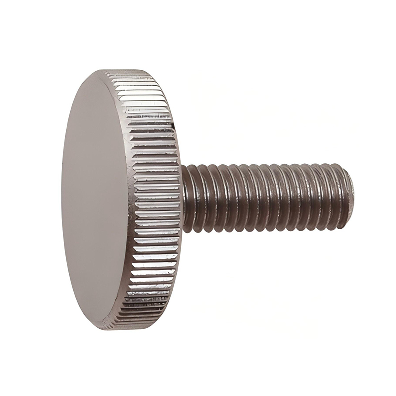 DIN 653 6*30 Tornillo de sujeción moleteado, cabeza baja, acero inoxidable A1